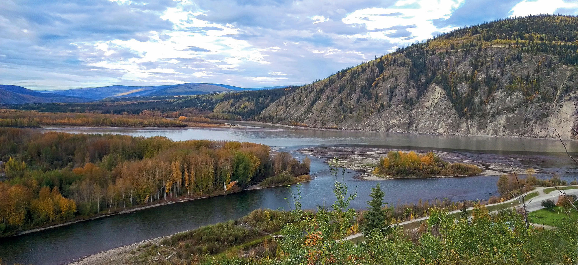 Dawson City soutok Yukonu s Klondikem