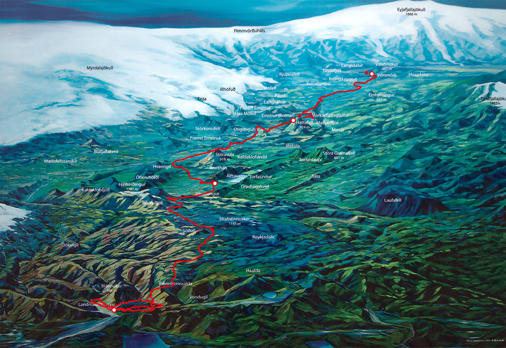 Laugavegur trail mapa